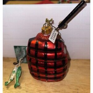 St. Nicolas Square Fisherman Ornament Christmas Blown Glass New W/Tags